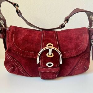 Ultra Rare Coach Sufflette SoHo in Burgundy Suede F10189